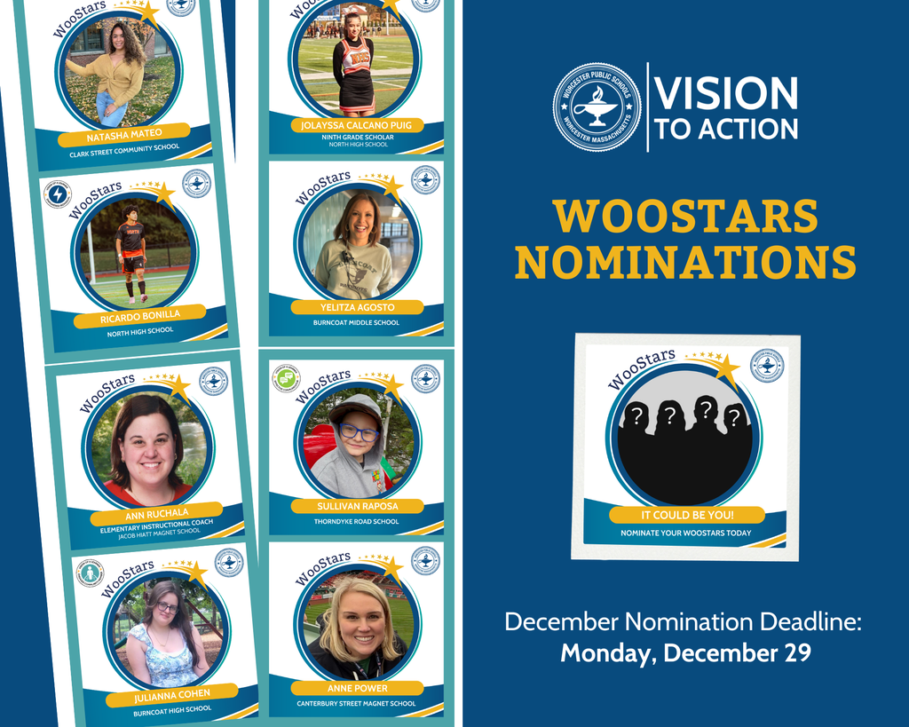 A Call for WooStars graphic featuring images of previous WooStars. It says "December Nomination Deadline: Monday, December 29"