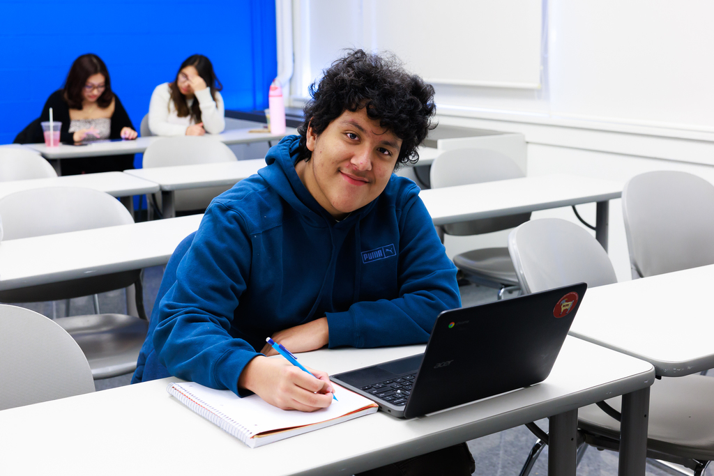 One student smiles for a photo during the first class of the WPS Grow Your Own Program.
