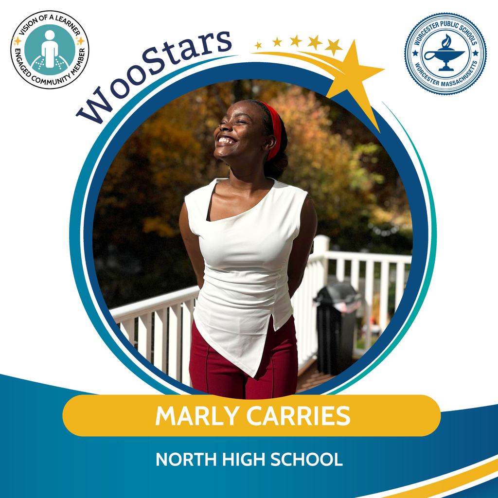 A WooStars graphic of Marly Carries of North High School.