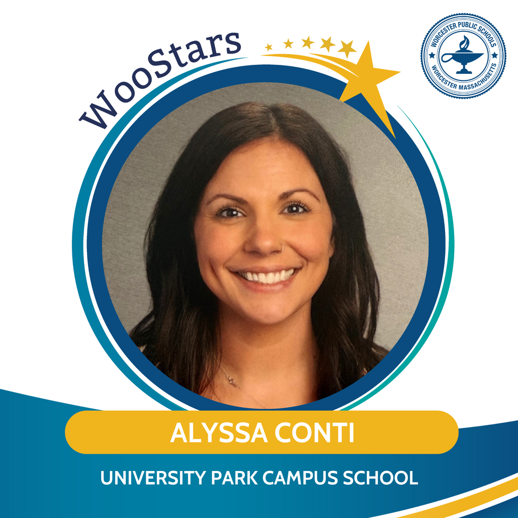 A WooStars graphic of Alyssa Conti of University Park Campus School.