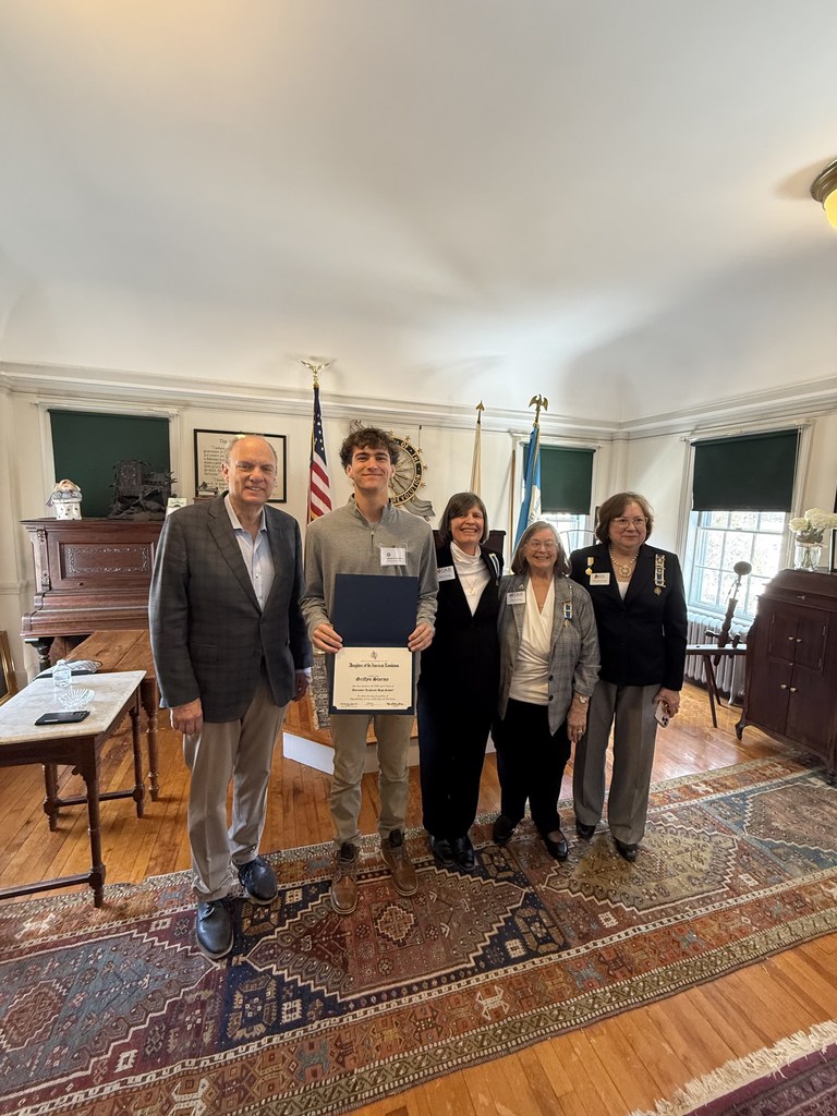 Student winning an award