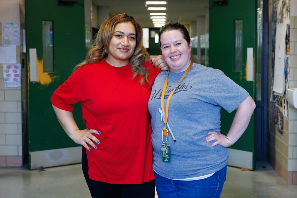 Two paraeducators from Burncoat High School.