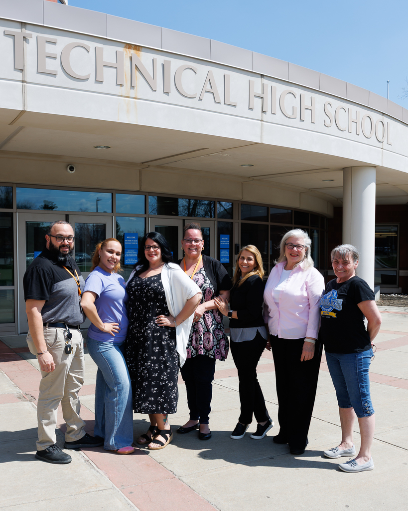 Seven administrative professionals from Worcester Technical High School.
