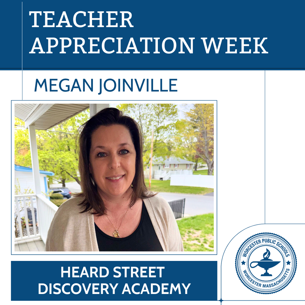 A graphic with an image of Megan Joinville from Heard Street Discovery Academy.