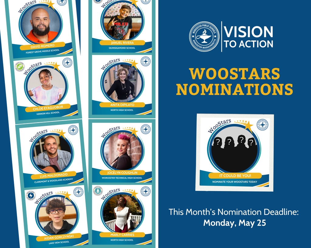 A graphic that says "WooStars Nominations" with a deadline date of Monday, May 25.