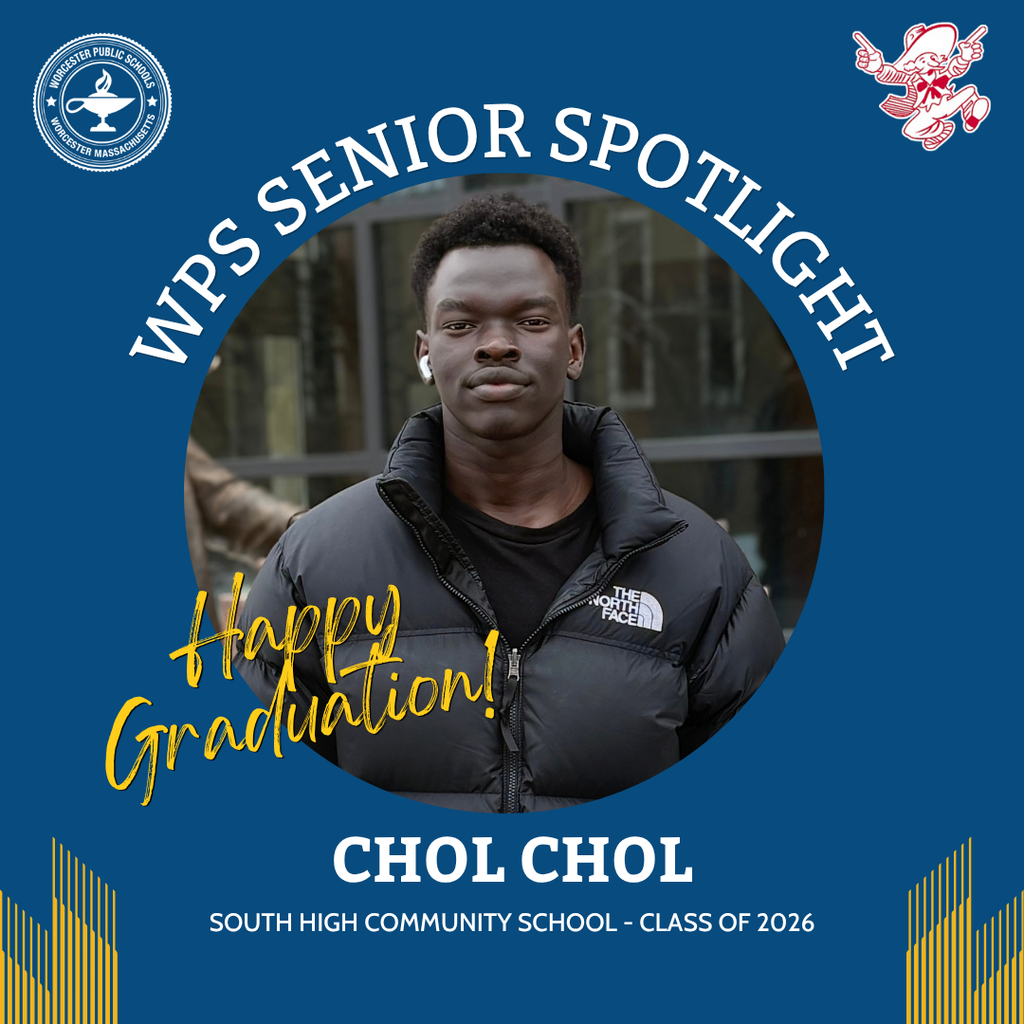 A senior spotlight graphic of Chol Chol of South High Community School.