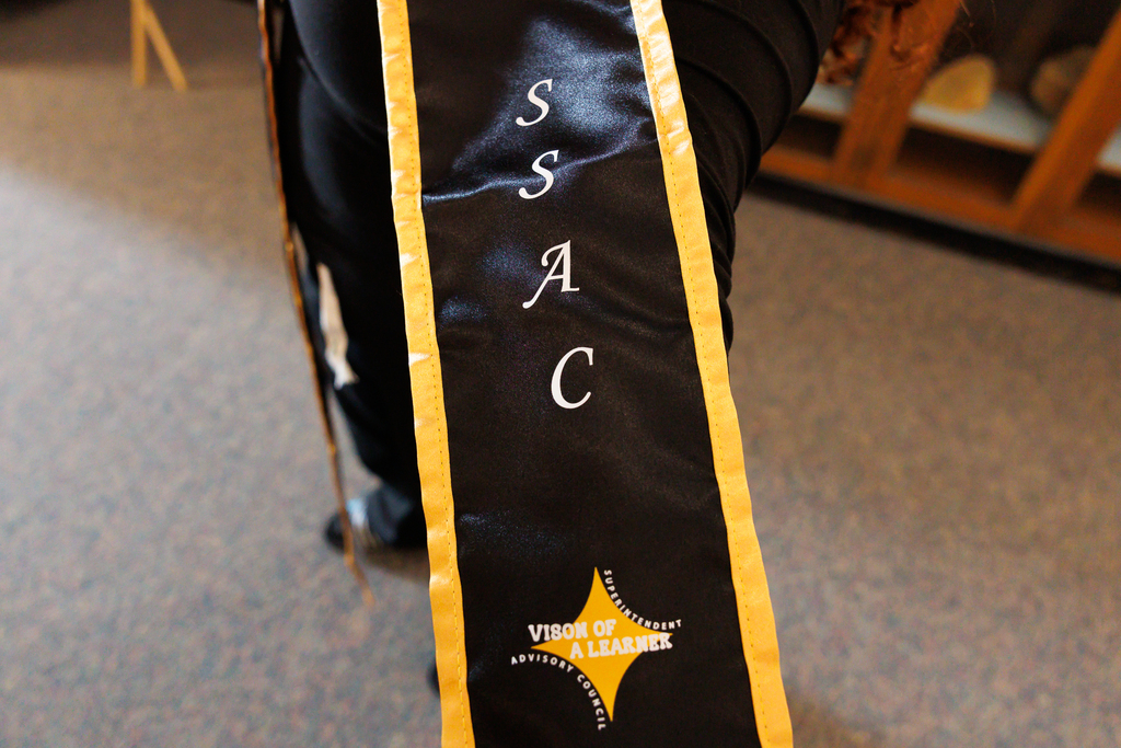 Details of the Superintendent's Student Advisory Council sash.