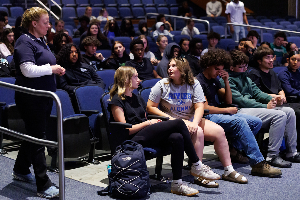 Student-athletes from WPS participate in a leadership seminar.