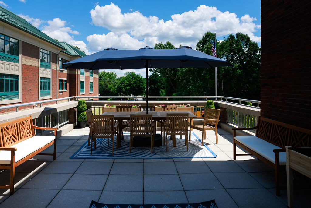 A new renovated outdoor patio space for teachers. 