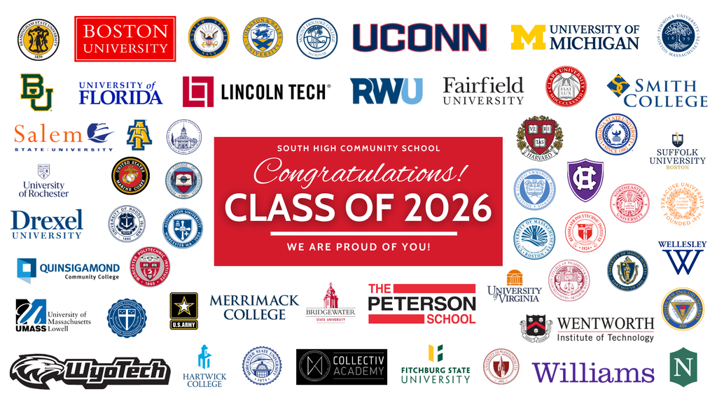 College and career placement logos for South High Community School.