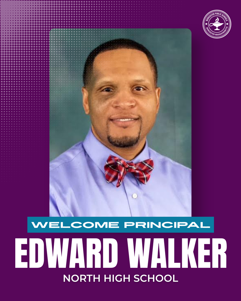 An image of Edward Walker with the words "Welcome Principal Edward Walker, North High School."