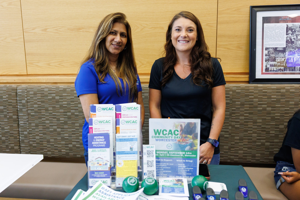 Local community partners tabling during an informational event.