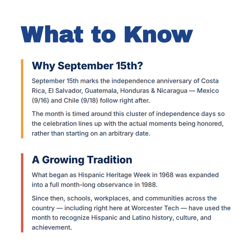 Hispanic Heritage Month September 15th