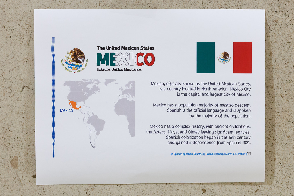 A worksheet featuring facts about Mexico.
