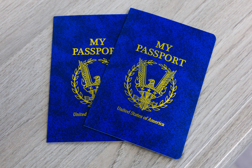 Passports used for a classroom activity.