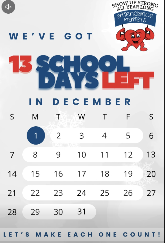 Infographic: We've got 13 school days left in December!