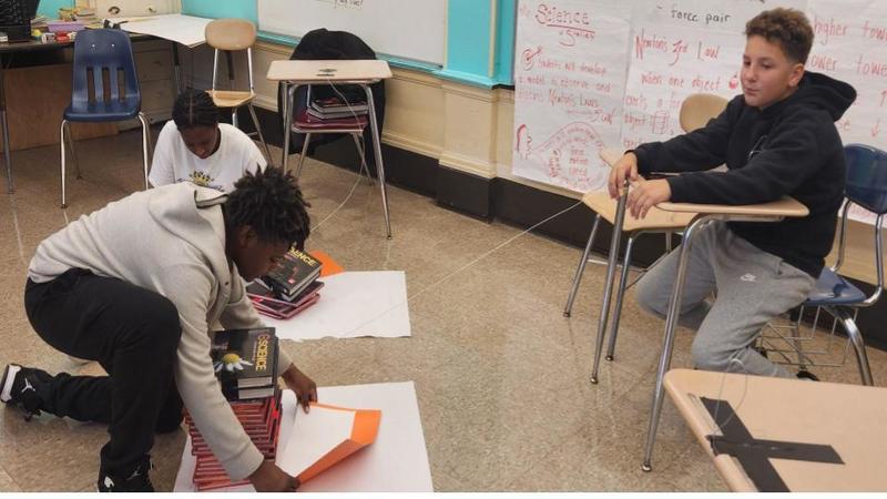 Students work on a STEAM project.