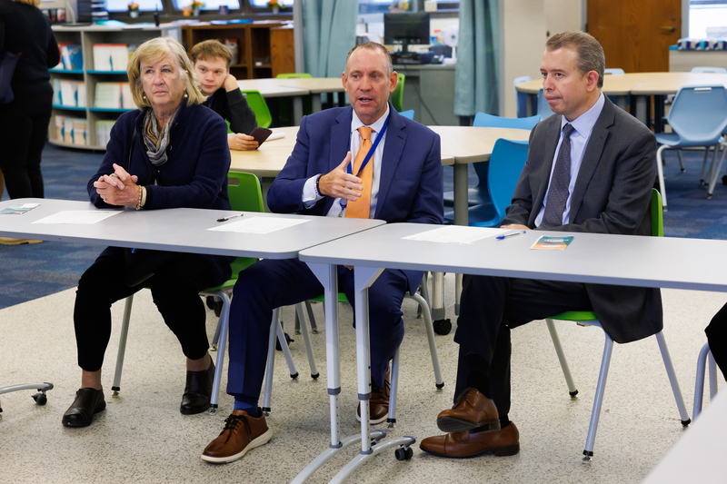 WPS Superintendent Brian E. Allen leads a discussion at Belmont School.