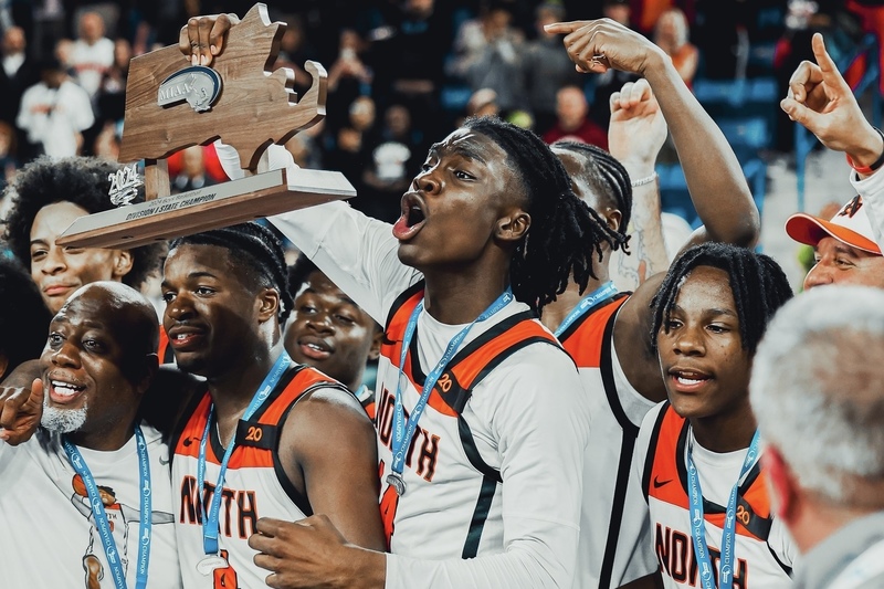 Joe Okla and the North High Polar Bears celebrate their 2024 state championship.