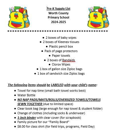 supply list