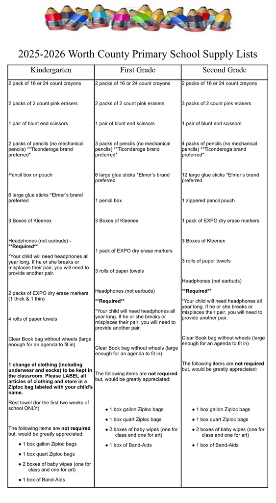 supply list