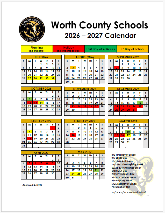 FY27 Calendar