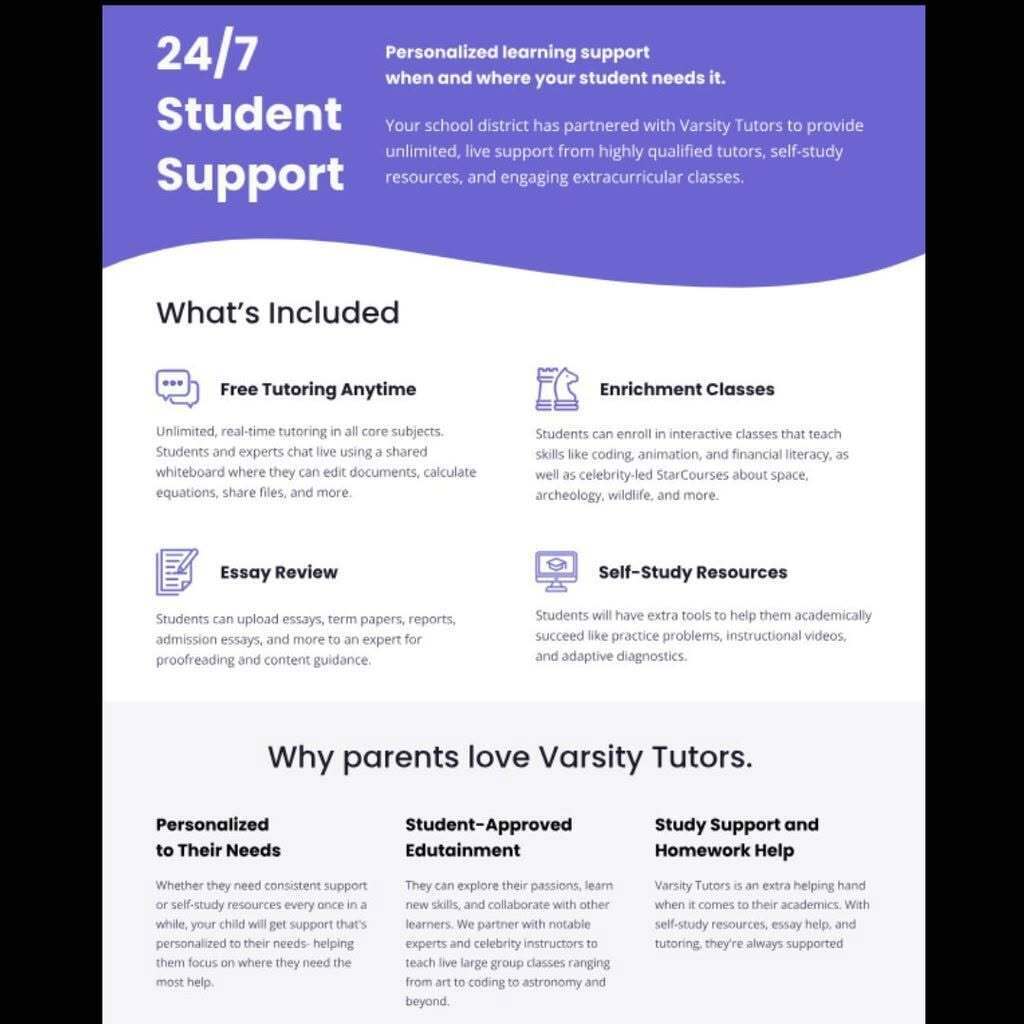 Varsity Tutors Flyer