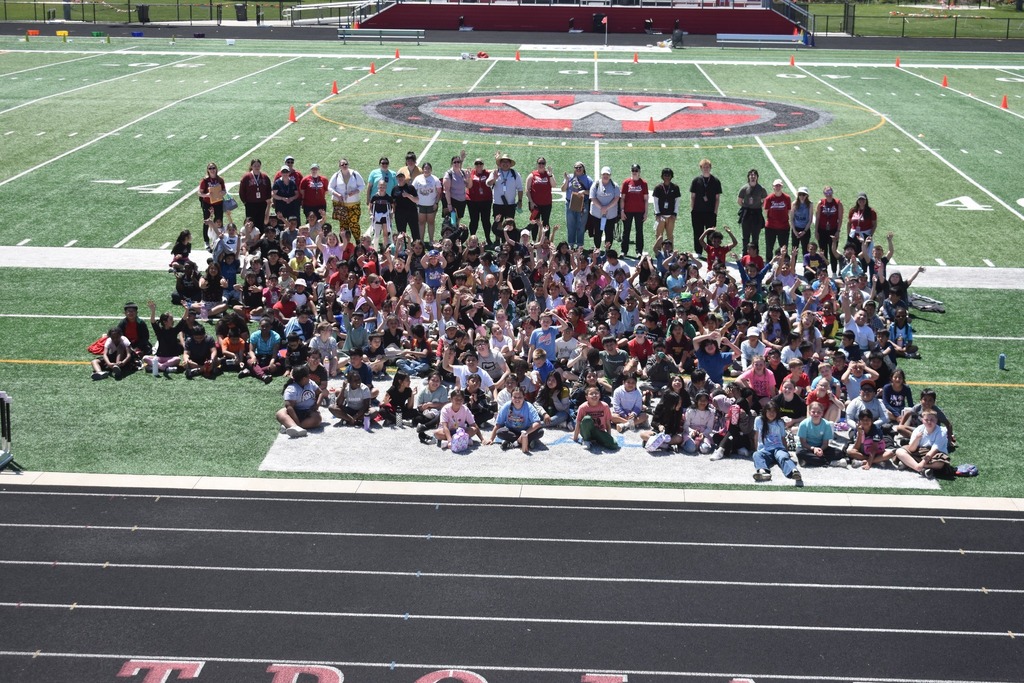 Our entire Intermediate School group of over 200 students, staff, and paraprofessionals in 4th grade
