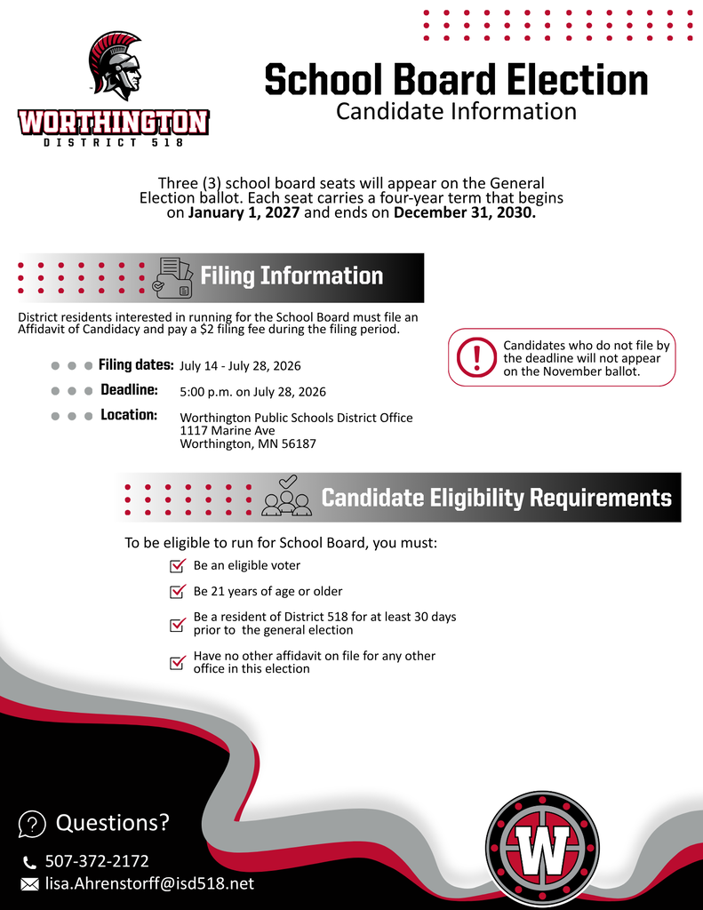 Information about the School Board Election for 2026 