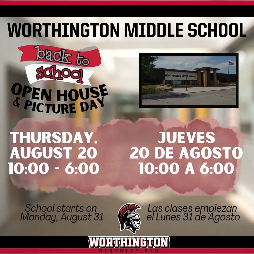 Back to School Open House at WMS - Thurs August 20 from 10am to 6pm 