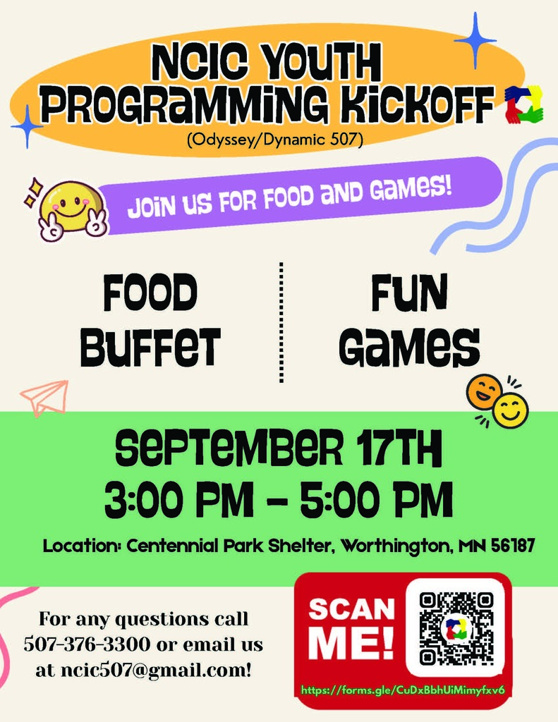 NCIC Youth Programming Kickoff Flyer for Sept 17, 2026