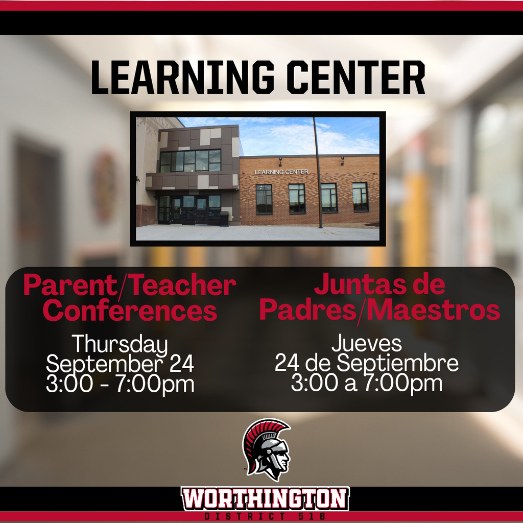 Learning Center Parent Teacher Conferences on Thurs, Sept 24