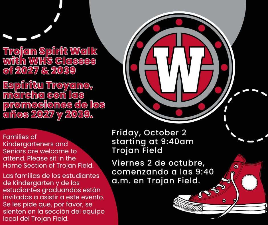 Trojan Spirit Walk on Friday, October 2 at Trojan Field 