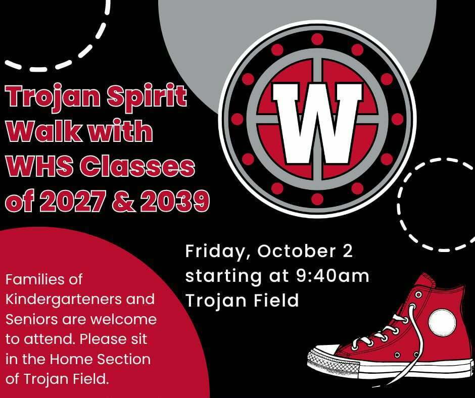 Trojan Spirit Walk on Friday, Oct.2 at Trojan Field