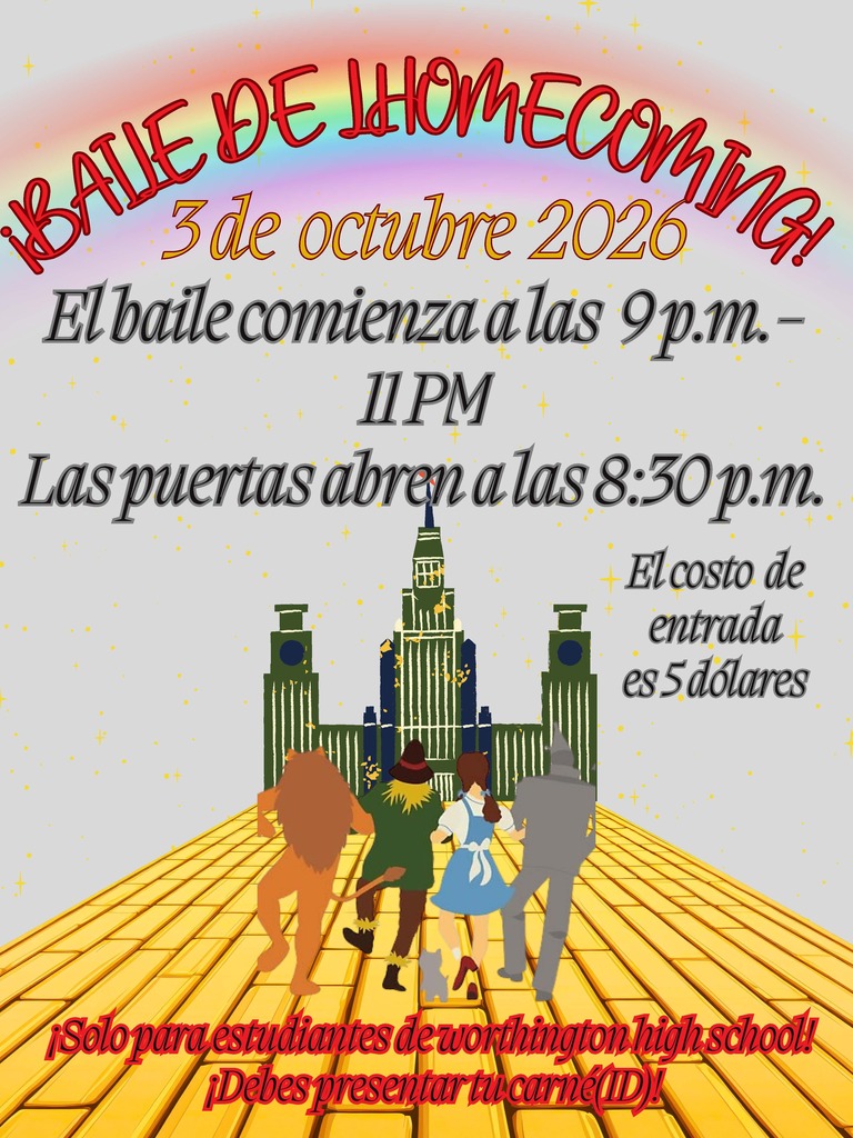 Fall Homecoming 2026 on Saturday, October 3 at WHS - Spanish