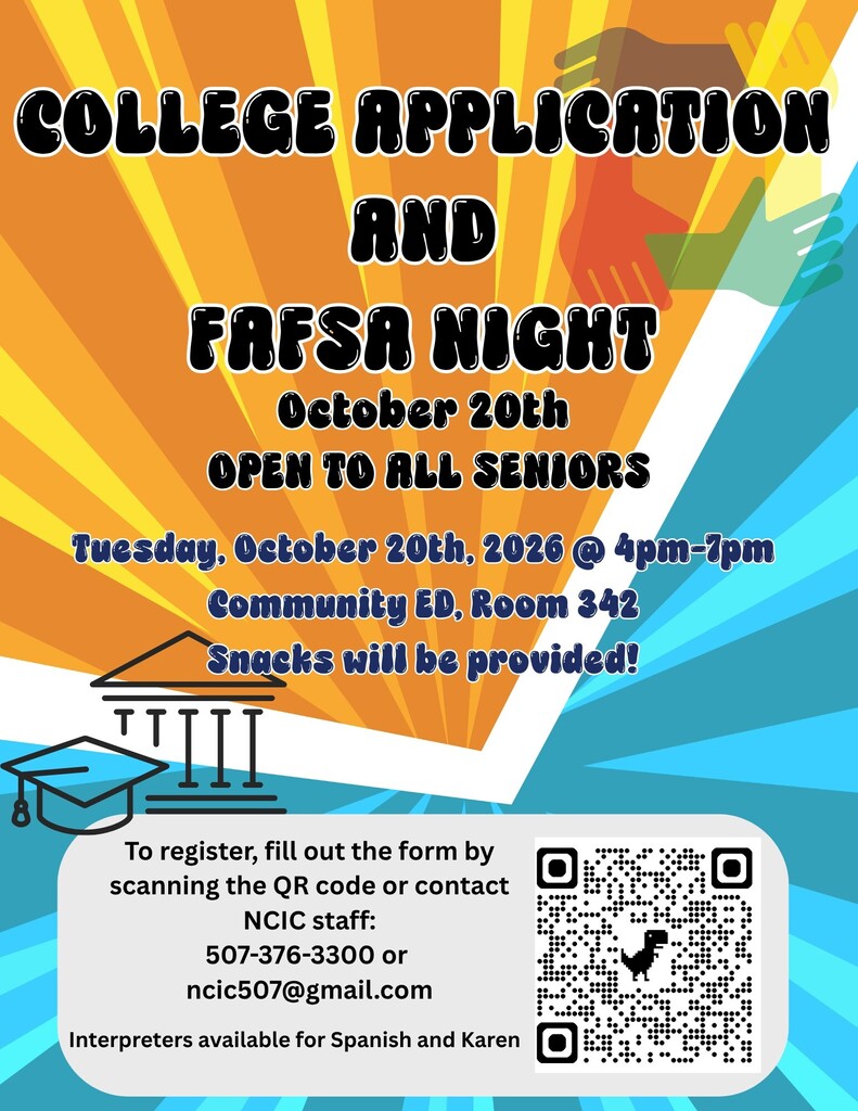 FAFSA College Application Night Flyer - English