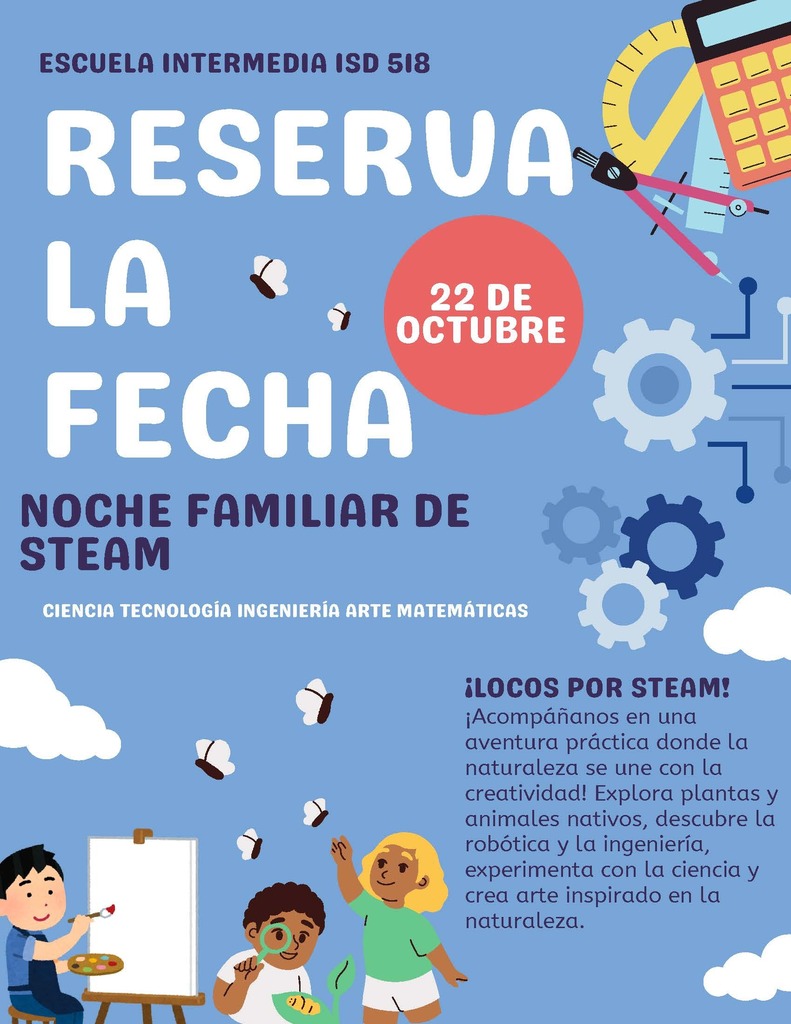 Intermediate School Save the Date STEAM Night - Spanish