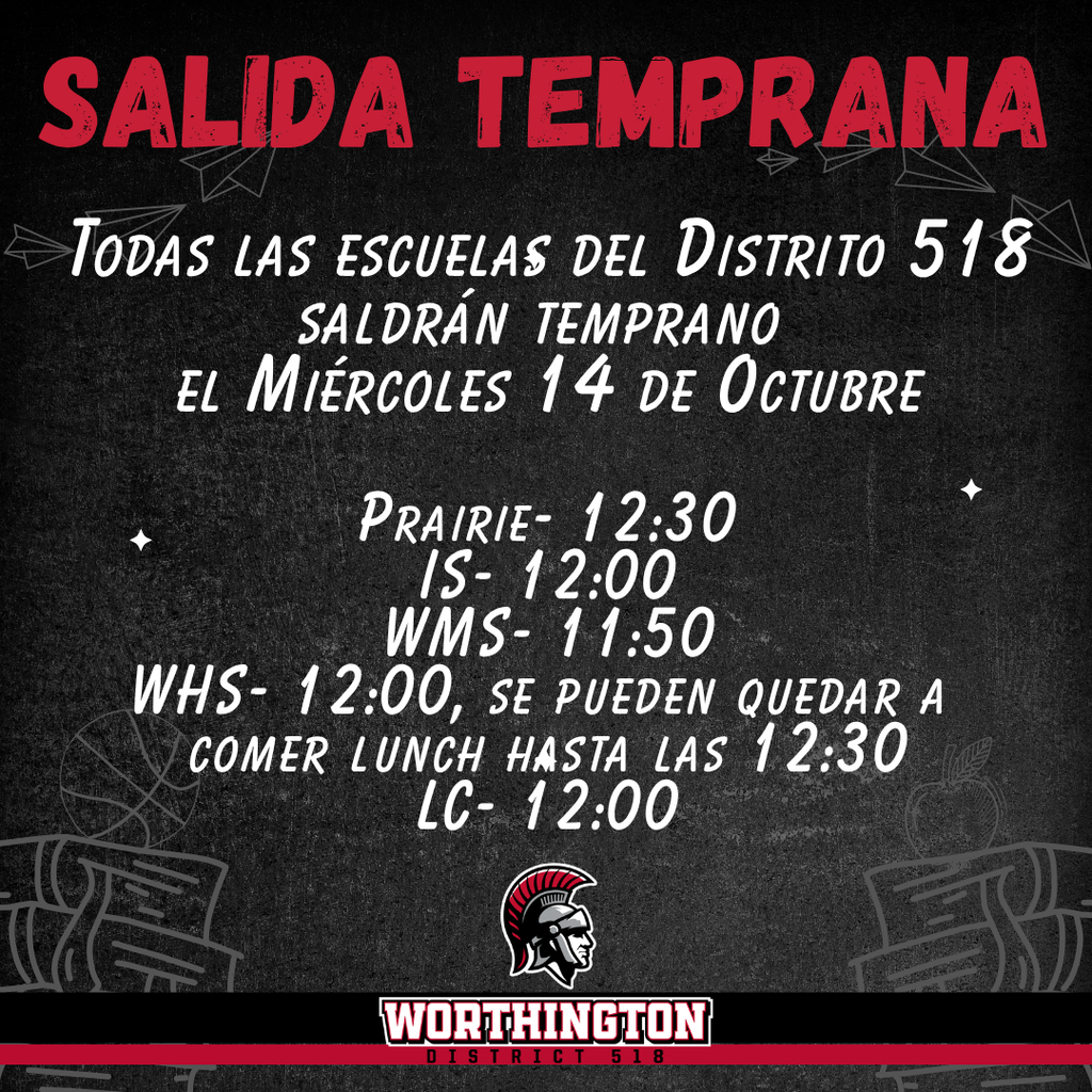 October 14, 2026 Early Out Dismissal - Spanish 