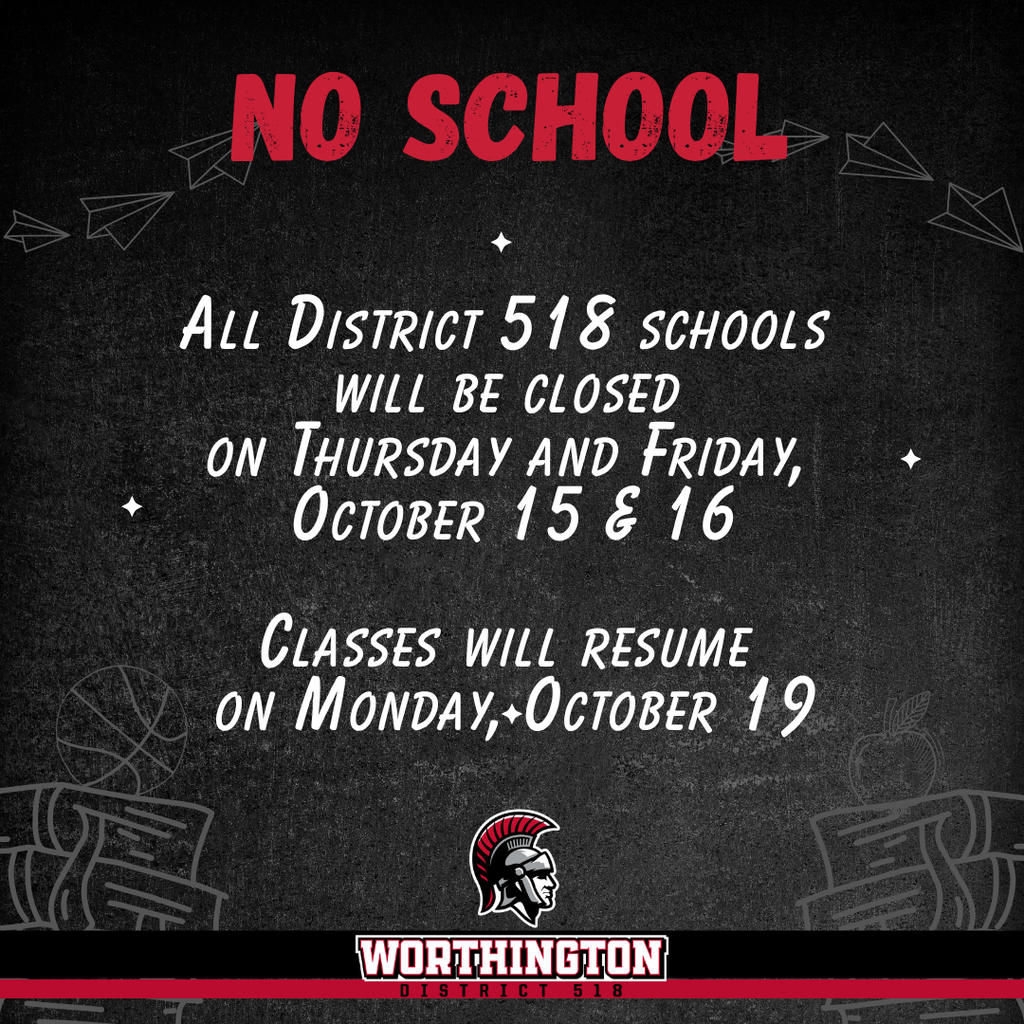 October 15 and 16, 2026 No School for October Break 