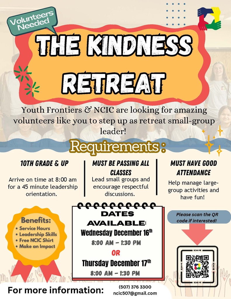 NCIC Kindness Retreat Request for Volunteer Student Help