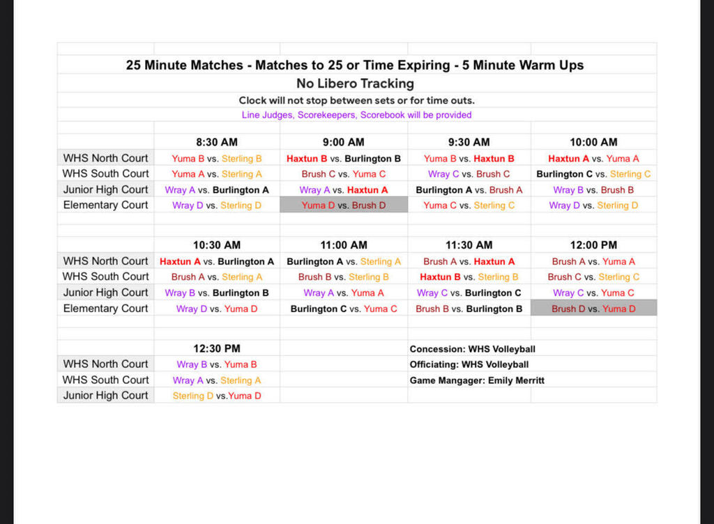 jh vball schedule
