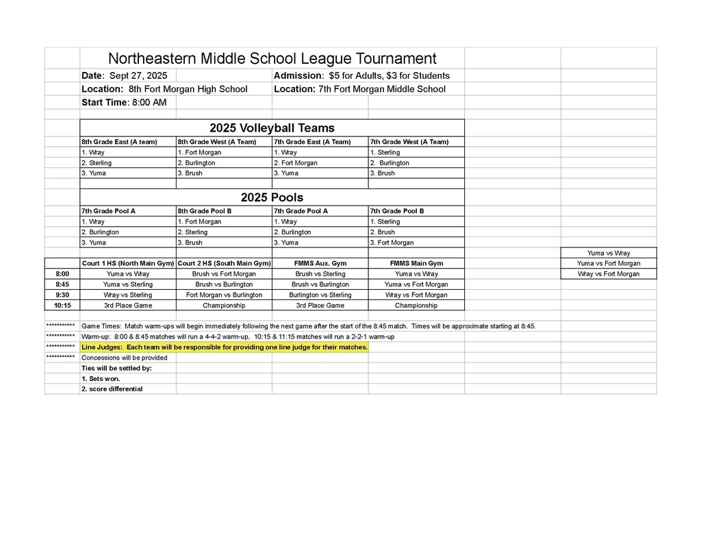 updated schedule