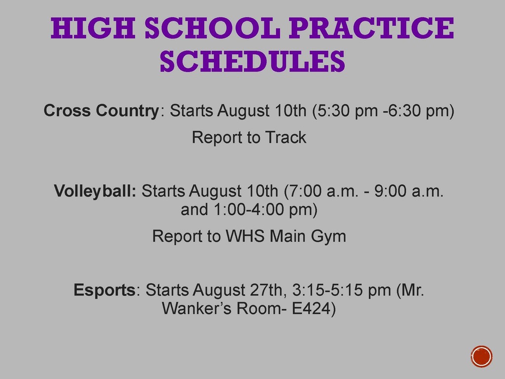 hs practice schedule