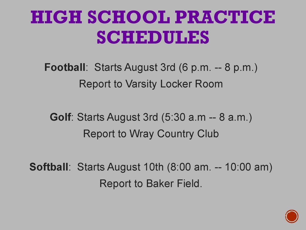 practice schedule