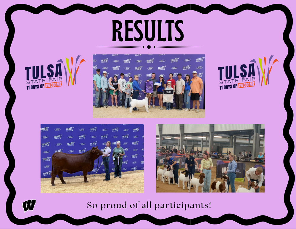 Results. Tulsa State Fair. So proud of all participants. 