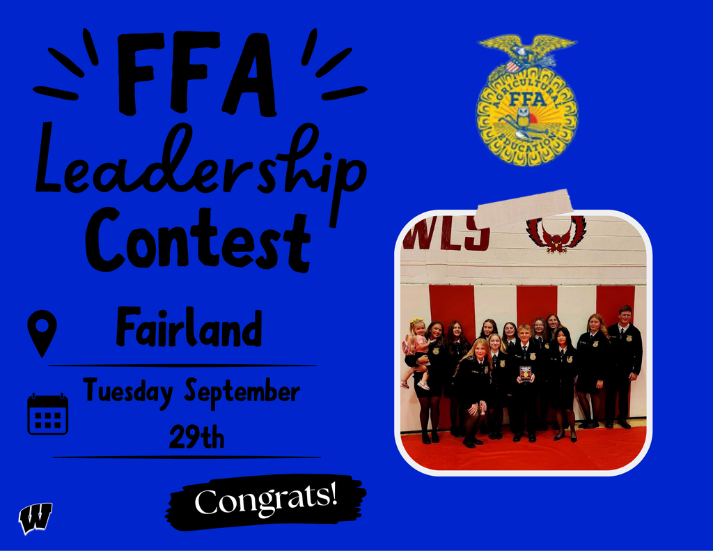 FFA Leadership Contest, at Fairland on Tuesday September 29th. Congrats!
