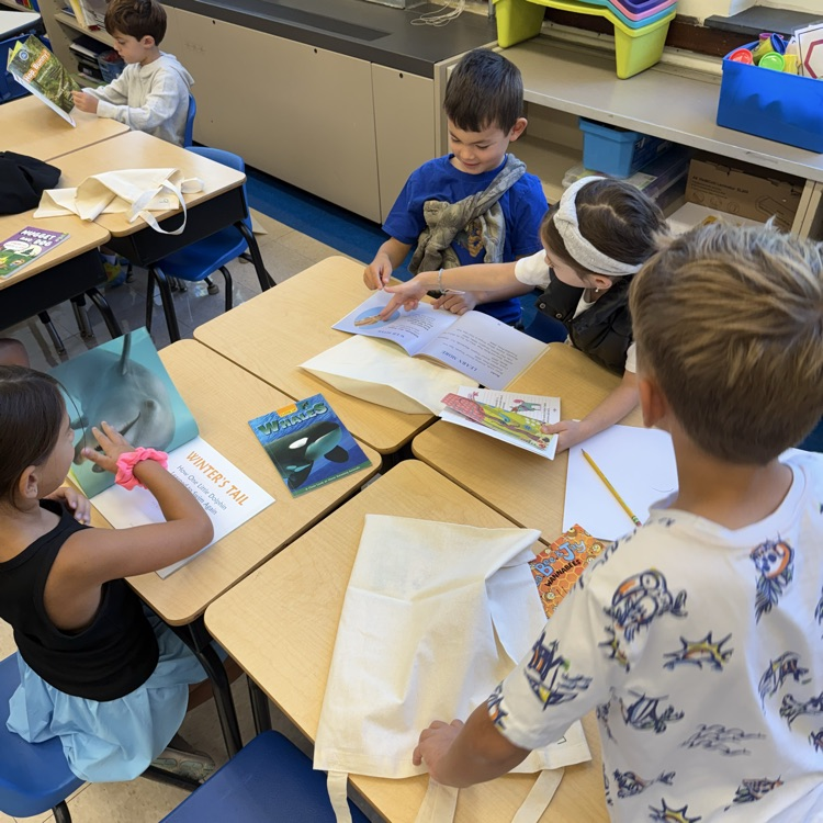 students reading books
