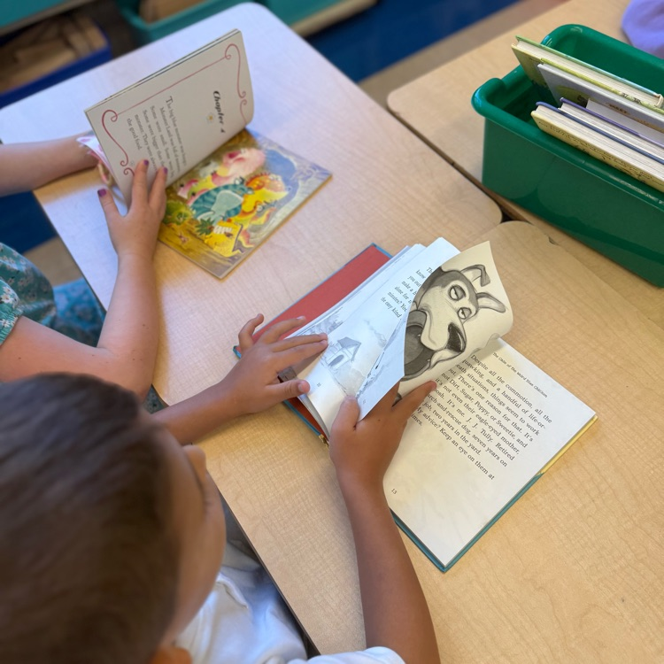 students reading books