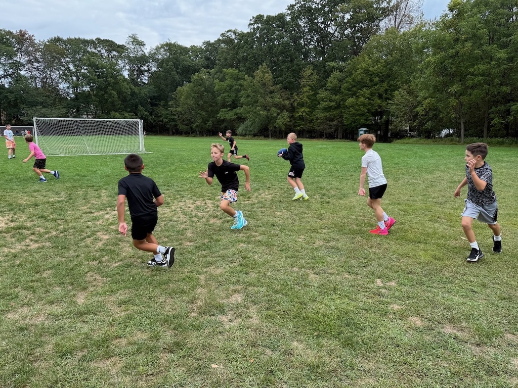 Students playing football
