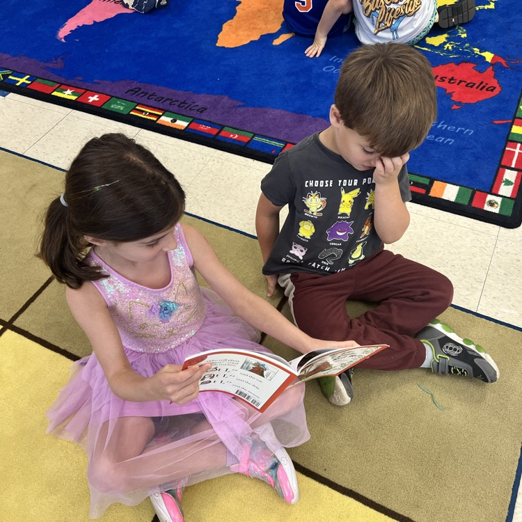 KRO practices partner reading during Reading Workshop